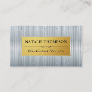 Metallic Aluminium   Rivets Gold Frame Business Card