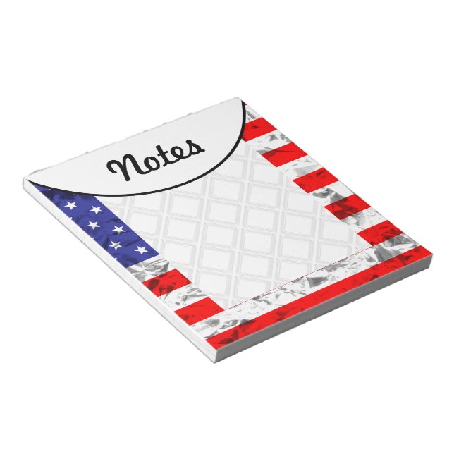 Metallic American Flag Design 2 Notepad (Angled)