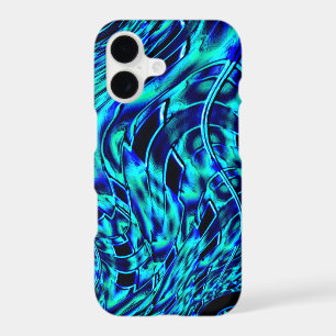 Metallic and crooked illusion, blue to green image