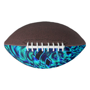 Metallic and crooked illusion, blue to green image american football