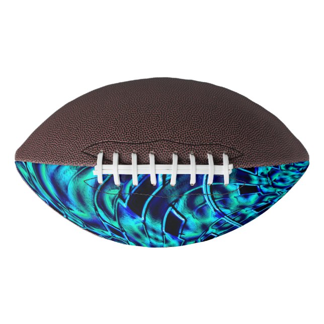 Metallic and crooked illusion, blue to green image american football (Front)