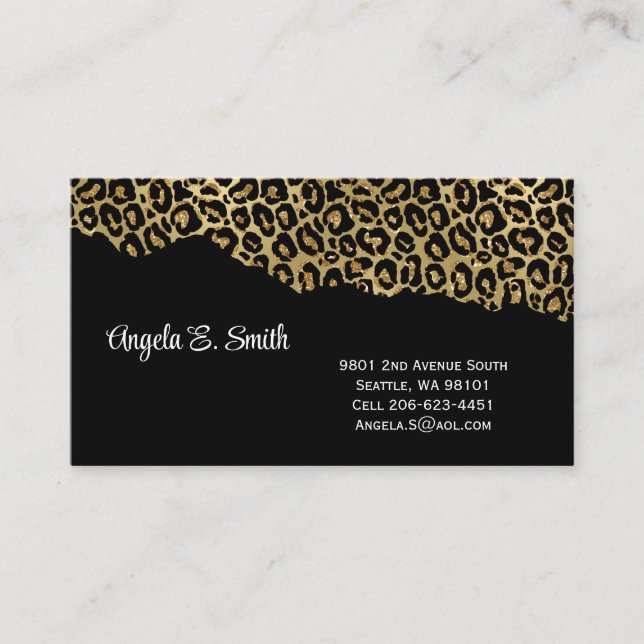 Metallic Animal Print Business Card (Front)