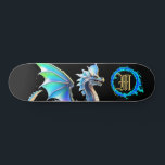 *~* Metallic AP88 Elemental Gold BLUE Dragon Skateboard<br><div class="desc">(Search code AP88 to find similar items ) Easily Transfer to other Zazzle Products. Elemental Element DRAGON with RING of FIRE / FLAMES / FLAME and INITIAL MONOGRAM for your name - Keep or edit or delete the text. This Fierce Popular trending skateboard Chinese style custom pro Element Dragon design...</div>