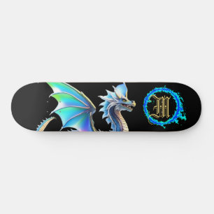 *~* Metallic AP88 Elemental Gold BLUE Dragon  Skateboard