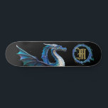 *~* Metallic AP88 Elemental Golden BLUE Dragon Skateboard<br><div class="desc">(Search code AP88 to find similar items ) Easily Transfer to other Zazzle Products. Elemental Element DRAGON with RING of FIRE / FLAMES / FLAME and INITIAL MONOGRAM for your name - Keep or edit or delete the text. This Fierce Popular trending skateboard Chinese style custom pro Element Dragon design...</div>