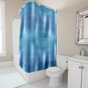 Metallic Aqua Blue  Shower Curtain