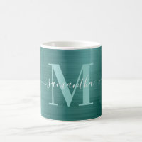 Metallic Aqua Teal Signature Monogram