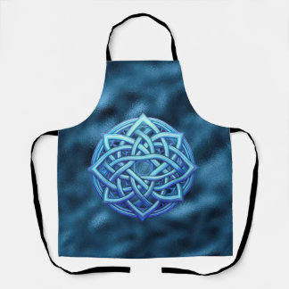 Metallic Arctic Blue Celtic Knot Dark Clouds Apron