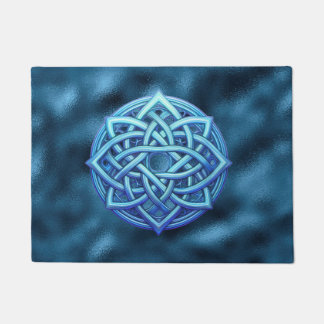 Metallic Arctic Blue Celtic Knot Dark Clouds Doormat