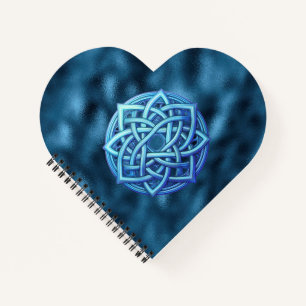 Metallic Arctic Blue Celtic Knot Dark Clouds Notebook