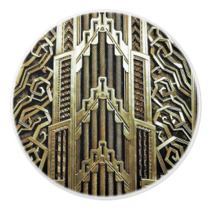 Metallic art nouveau design, vintage,elegant,chic, ceramic knob