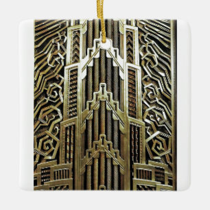 Metallic art nouveau design, vintage,elegant,chic, ceramic ornament