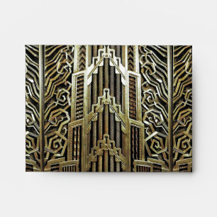 Metallic art nouveau design, vintage,elegant,chic, envelope