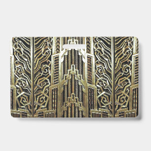 Metallic art nouveau design, vintage,elegant,chic, ID badge