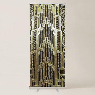 Metallic art nouveau design, vintage,elegant,chic, retractable banner