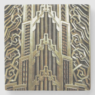 Metallic art nouveau design, vintage,elegant,chic, stone coaster