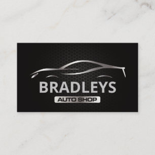 Metallic Auto Sports Car Logo   Carbon Fibre  Business Card