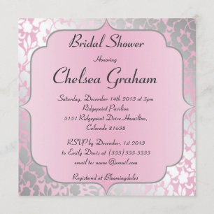 Metallic Baby Pink Bridal Shower Invitation