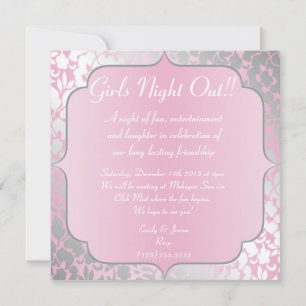Metallic Baby Pink Girls Night Out  Invitation