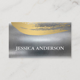 Metallic Background   Gold Brushed Business Card