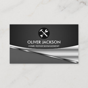 Metallic Background   Hardware Tools Business Card