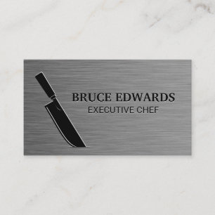 Metallic Background Knife Business Card