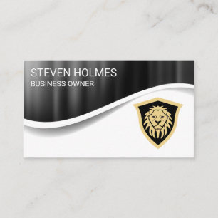 Metallic Background   Lion Shield Business Card