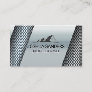 Metallic Background Perforation Pattern Business Card