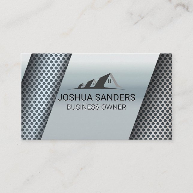 Metallic Background | Perforation Pattern Business Card (Front)