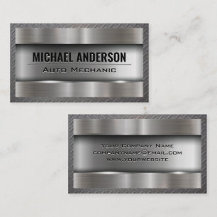 Metallic Background   Steel Business Card