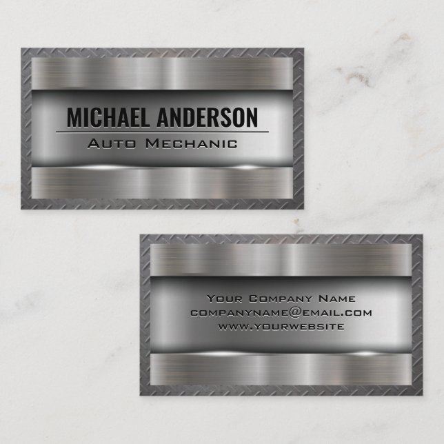 Metallic Background | Steel Business Card (Front/Back)