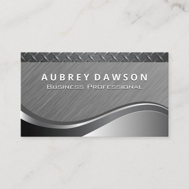 Metallic Background | Steel Business Card (Front)