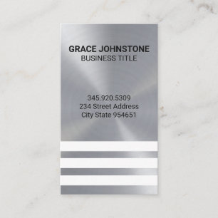 Metallic Background White Stripes Business Card