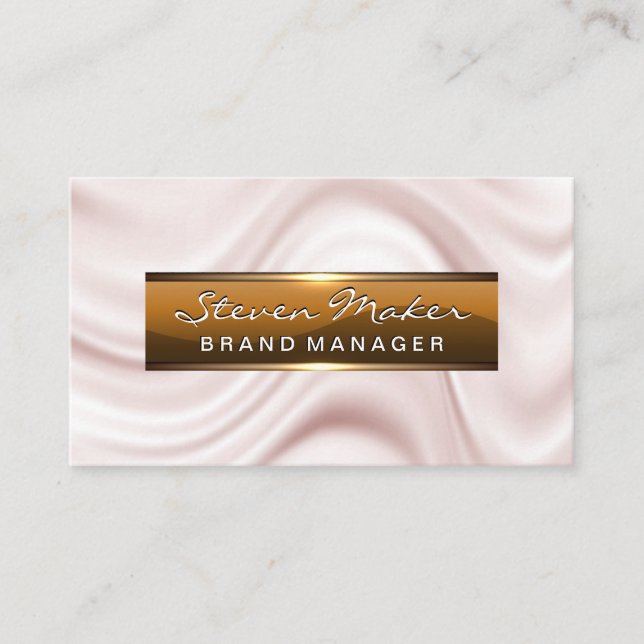 Metallic Banner | Elegant Silk Drapery Business Card (Front)