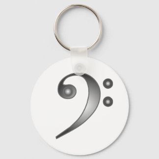 Metallic Bass Clef Key Ring