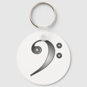 Metallic Bass Clef Key Ring