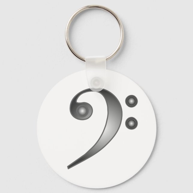 Metallic Bass Clef Key Ring (Front)