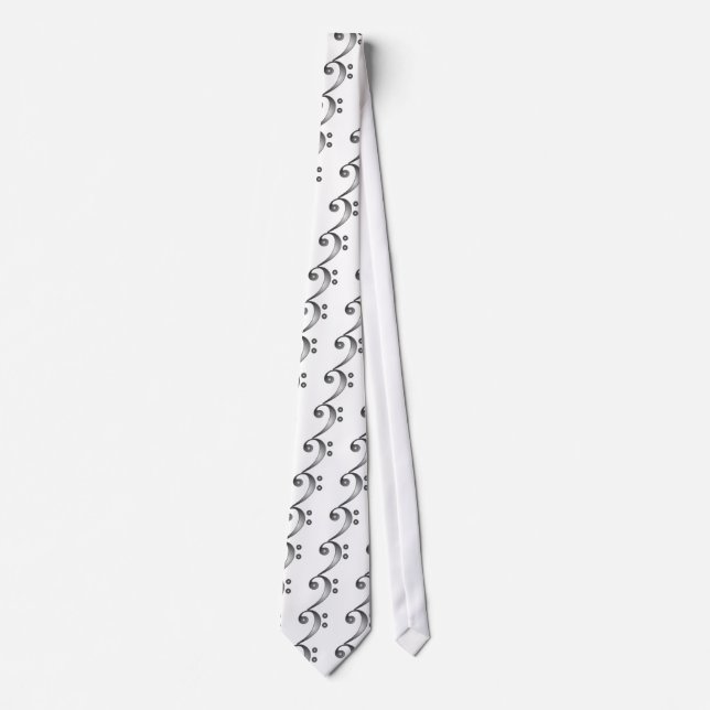 Metallic Bass Clef Tie (Front)