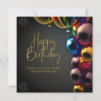 Metallic Birthday Cheers Thank You Card