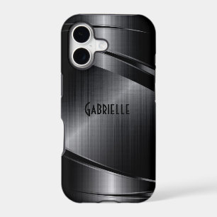 Metallic Black Design Brushed Aluminium Look