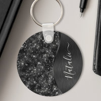 Metallic Black Glitter Personalised