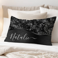 Metallic Black Glitter Personalised