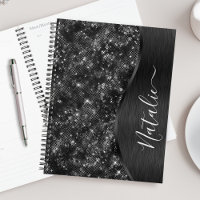 Metallic Black Glitter Personalised