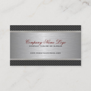 Metallic  Black & Grey Brushed Aluminium Look 2 Business Card