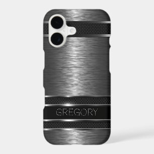 Metallic Black & Grey Stripes