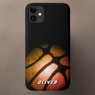 Metallic Black Orange Basketball Ball Sports Case-Mate iPhone Case