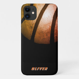 Metallic Black Orange Basketball Ball Sports iPhone 11 Case