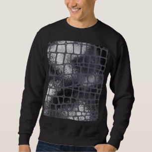 Metallic Black Snake Skin: Elegant Texture Sweatshirt