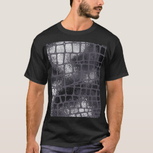 Metallic Black Snake Skin: Elegant Texture T-Shirt