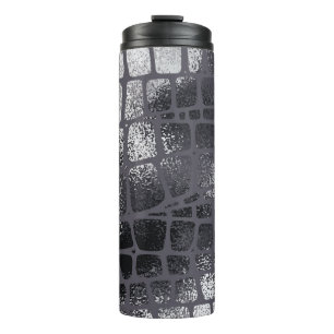 Metallic Black Snake Skin: Elegant Texture Thermal Tumbler